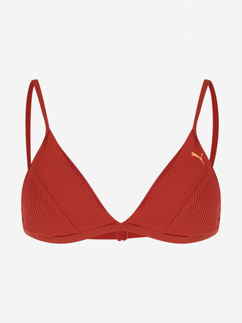 фото Лиф женский puma ribbed triangle top, коричневый