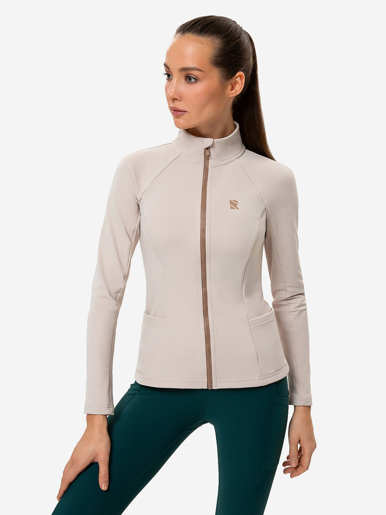 Лонгслив женский RAQUETA SPORT на молнии Slim Fit, Beige
