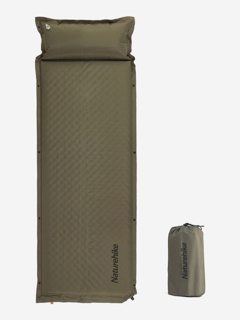 Коврик Naturehike CNK2300DZ014 D01 самонадувной с подушкой зеленый 3см, 6976023923364