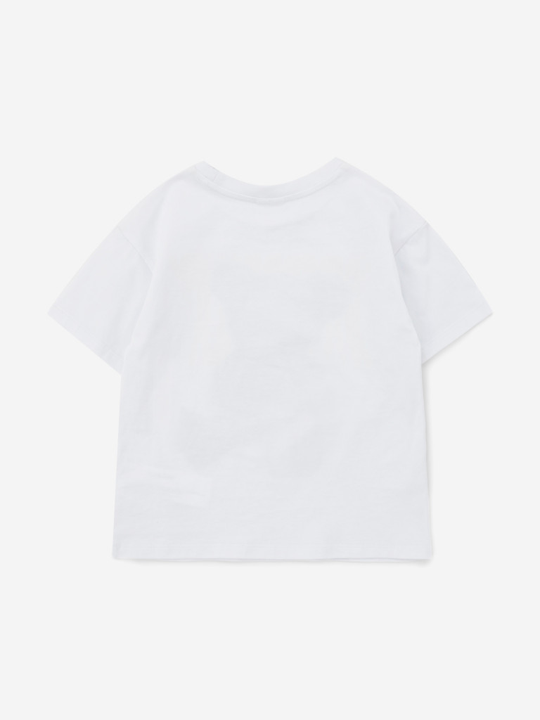 Футболка оверсайз с принтом белая для мальчика Button Blue