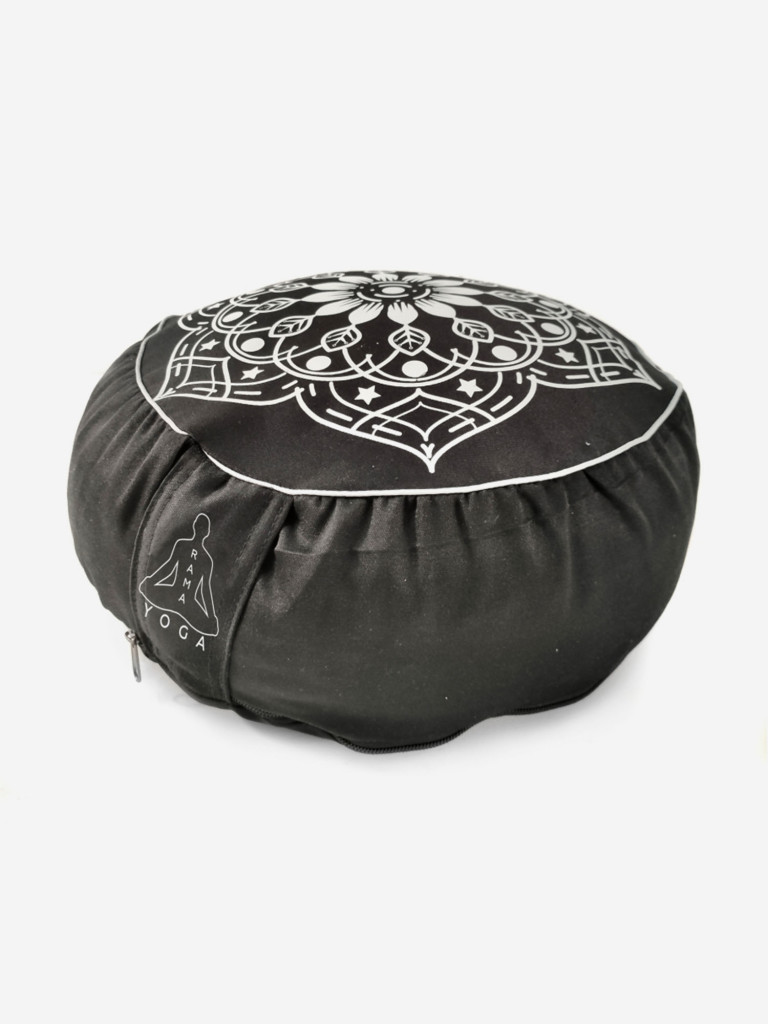 Подушка для медитации Mandala Black, черный, размер 30 х 30 х 15 см вес 2 кг состав гречишная лузга