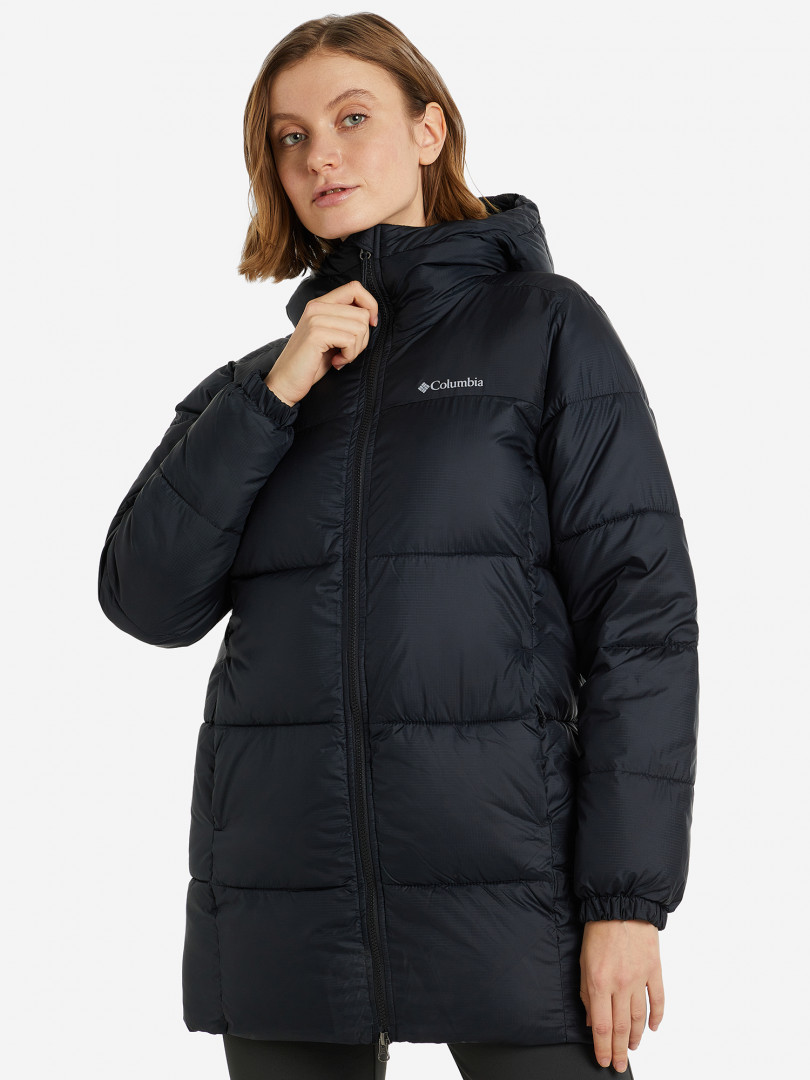 фото Куртка утепленная женская columbia puffect mid hooded jacket, черный