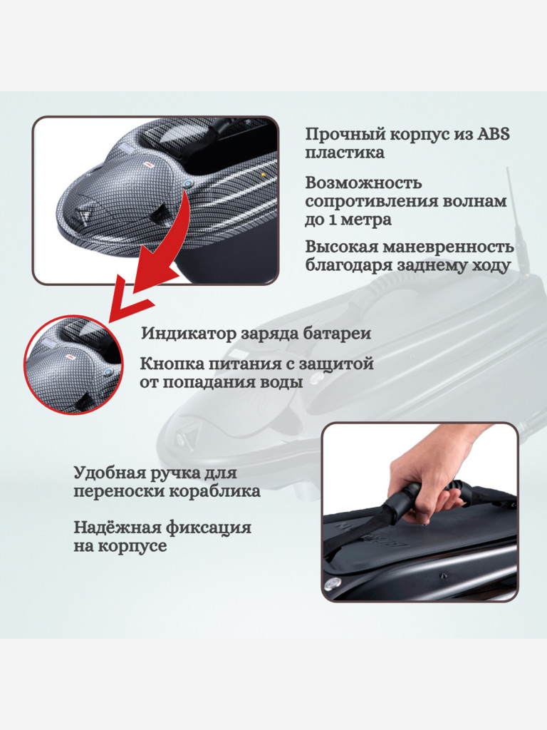 Прикормочный кораблик ACTOR PLUS Sonar Black