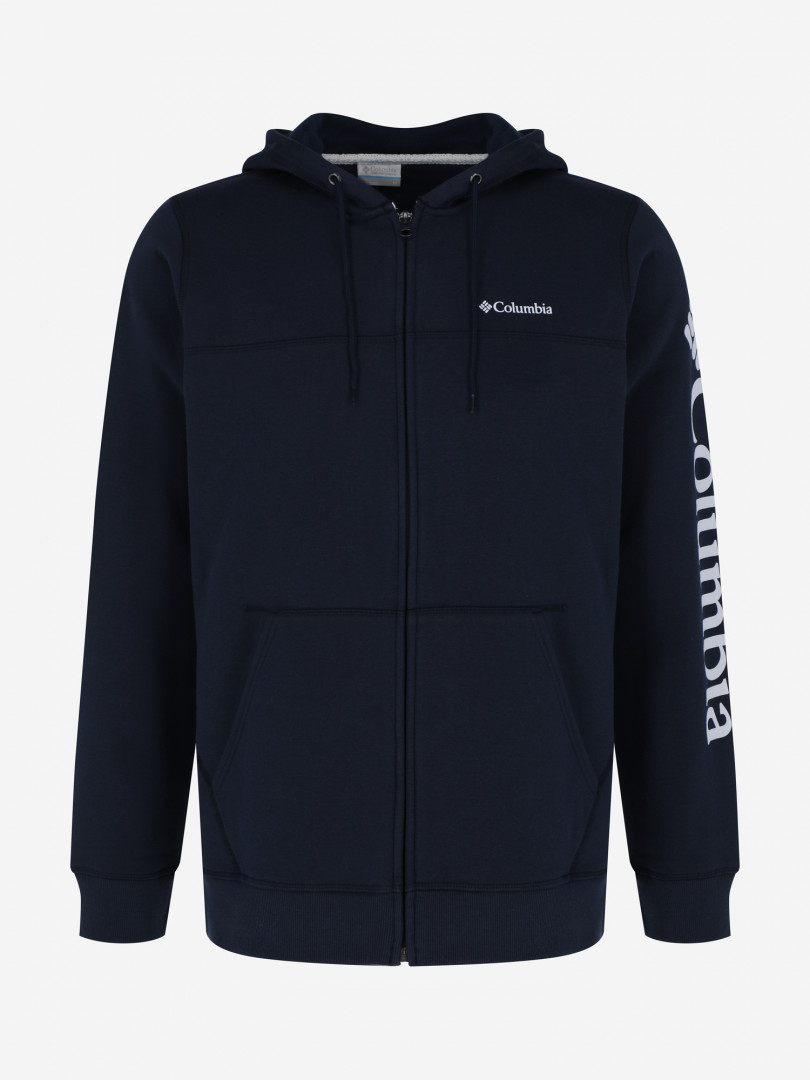 фото Толстовка мужская columbia logo fleece fz, синий