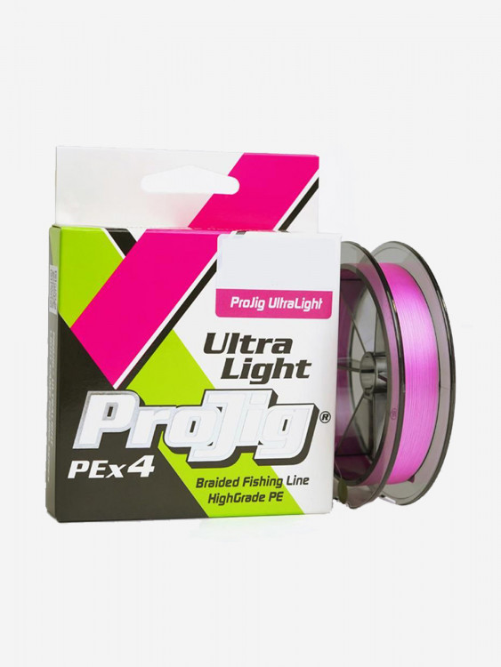 Плетеный шнур для рыбалки ProJig UltraLight 0,09 мм, 4,6 кг, 150 м, розовый