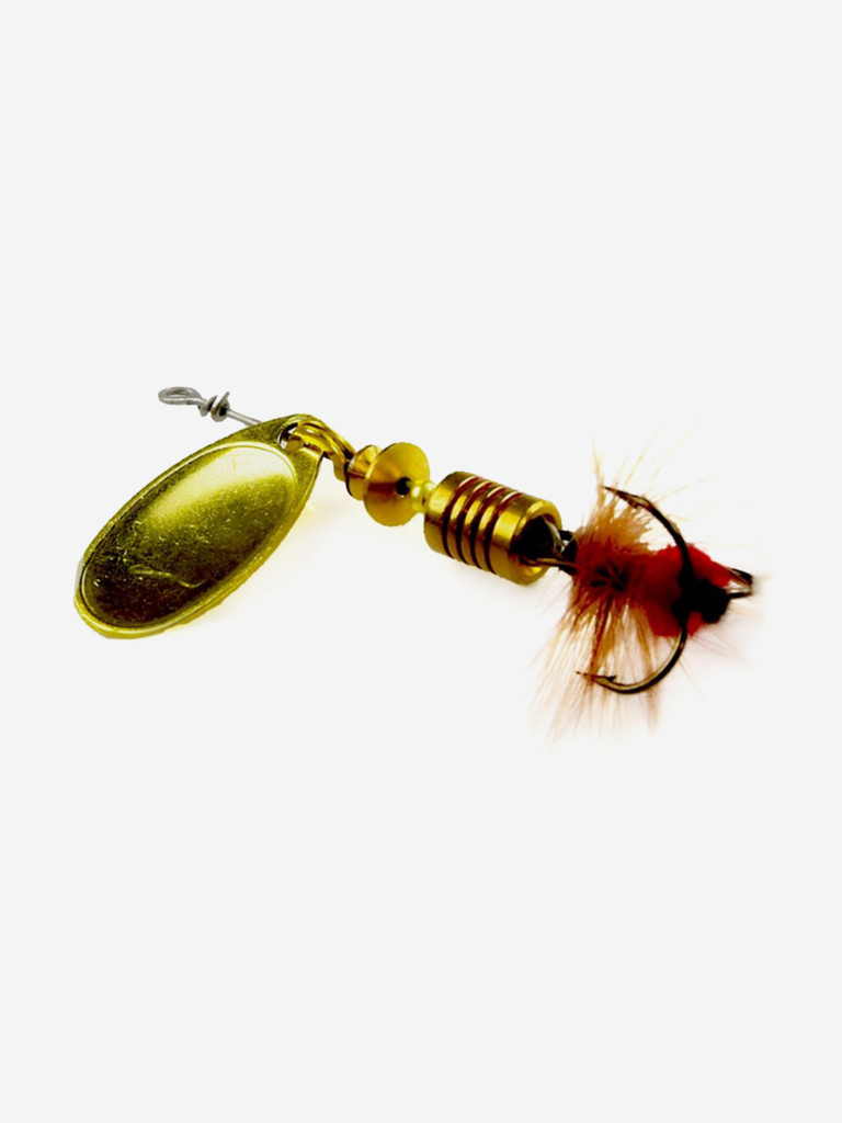 Блесна для рыбалки вертушка Mepps AGLIA MOUCHE, 00, Gold/Red fly, 1 штука
