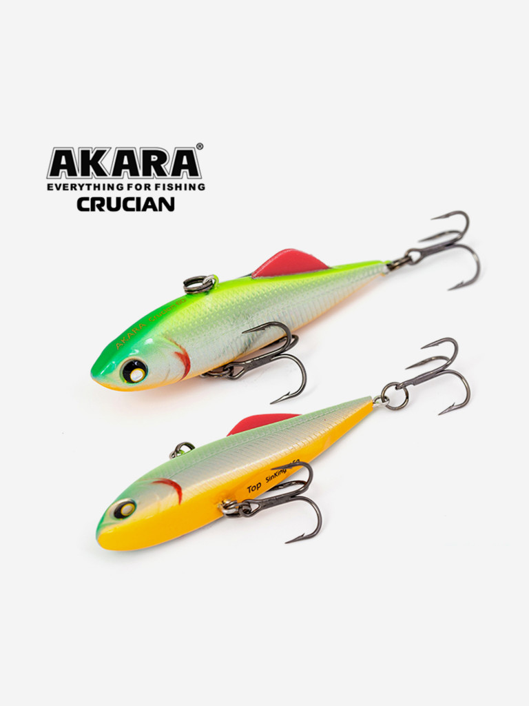 Воблер ратлин Akara Crucian 60мм 15г A122 виб зимний на щуку, судака