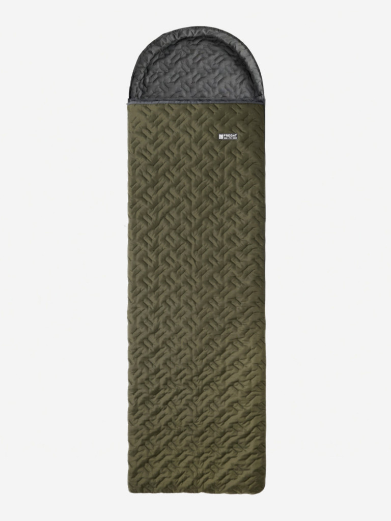 Спальный мешок Фрегат туристический с капюшоном, 75 см х 230 см, зеленый(300 г/м2)