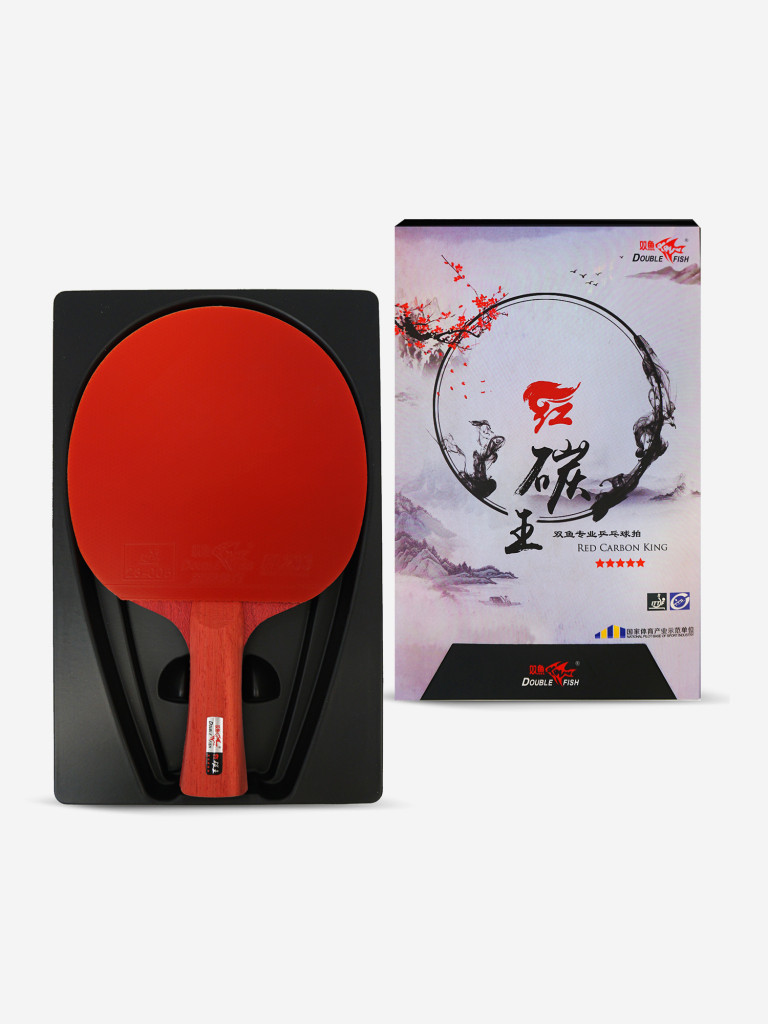 Ракетка для настольного тенниса Double Fish Red Carbon King 5 Звезд, профессиональная