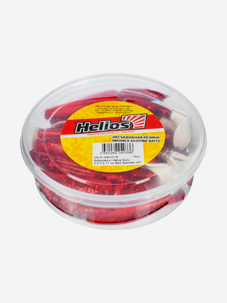 Мягкая приманка Helios Guru, 5'' / 12,7 см, Red Sparkles WT, 15 шт (HS-31-034-N-15)