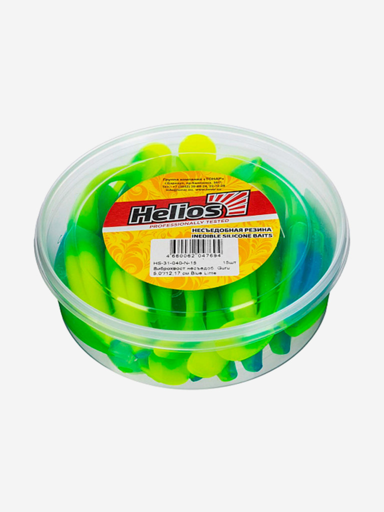 Мягкая приманка Helios Guru, 5'' / 12,7 см, Blue Lime, 15 шт (HS-31-040-N-15)