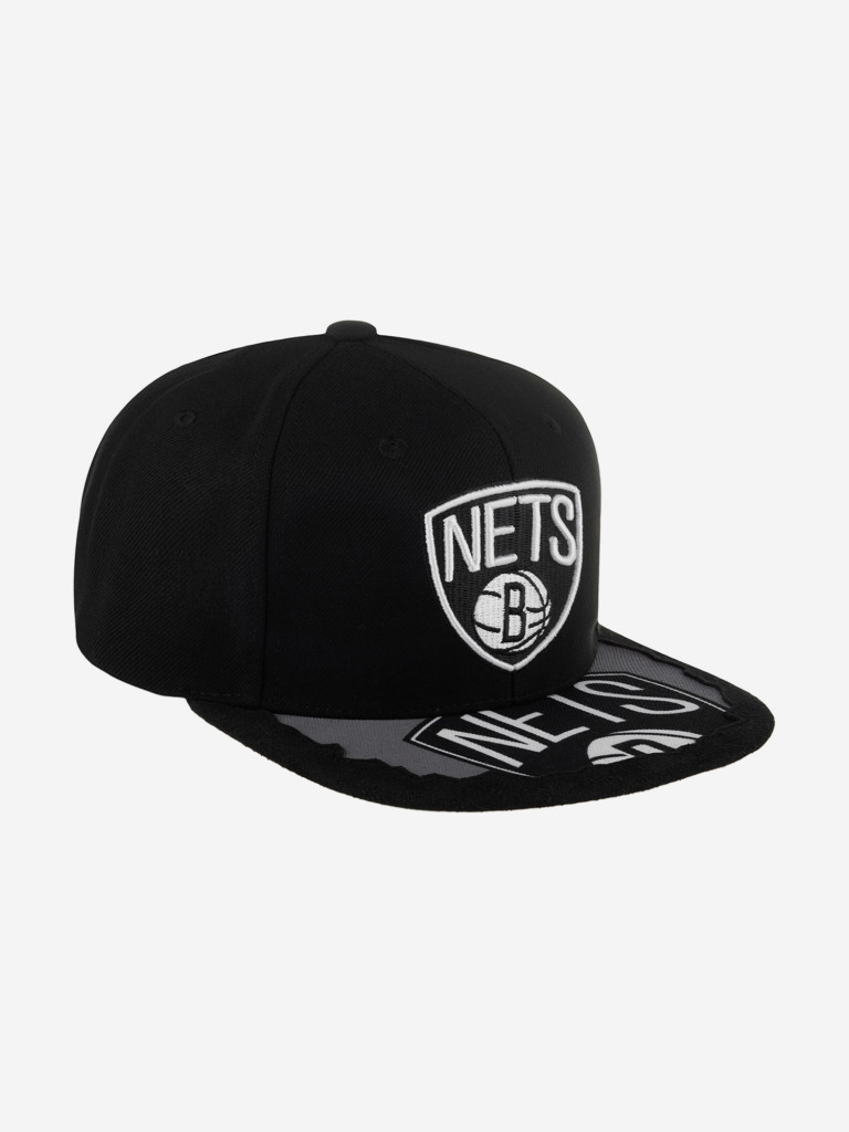 Бейсболка с прямым козырьком MITCHELL NESS HHSS5725-BNEYYPPPBLCK Brooklyn Nets NBA (черный)