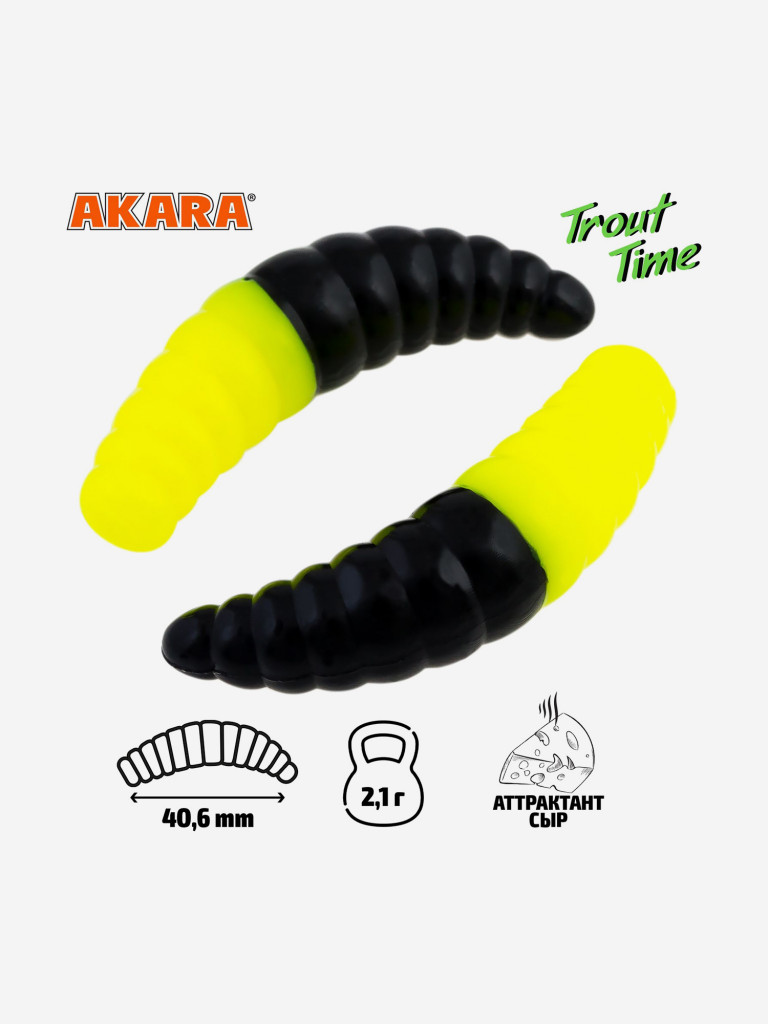 Силиконовая приманка Akara Trout Time MAGGOT 1,6 419, Cheese (20 шт.)