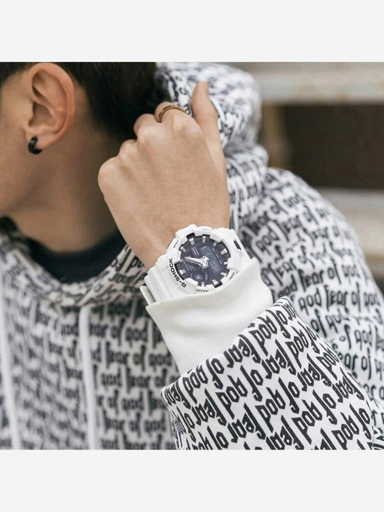 Японские наручные часы CASIO G-Shock GA-700-7A, мужские,ударопрочные, пластик, кварцевые, WR200