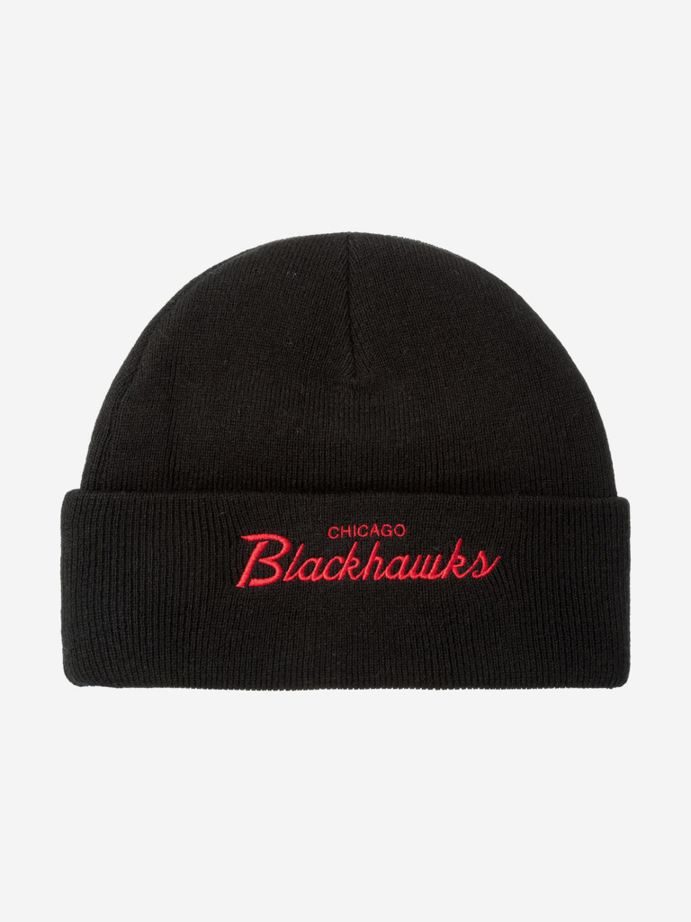 Шапка с отворотом MITCHELL NESS EU175-CHIBLA-BLK Chicago Blackhawks NHL