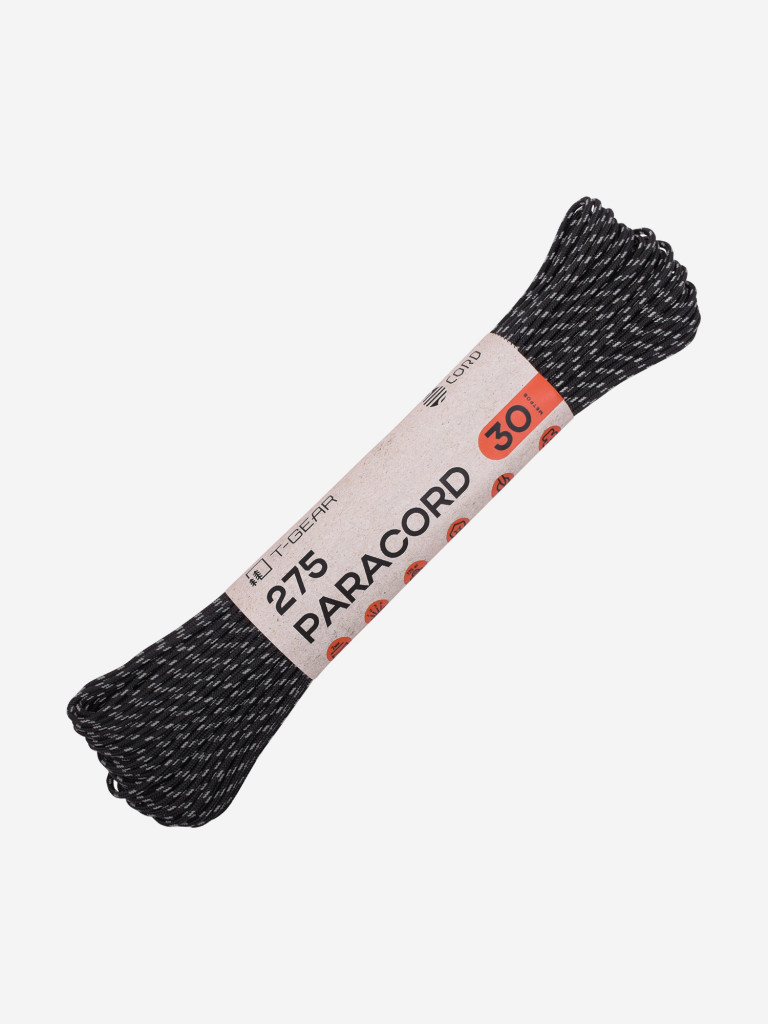 Паракорд 275 T-Gear x CORD nylon 30м световозвращающий (Black)