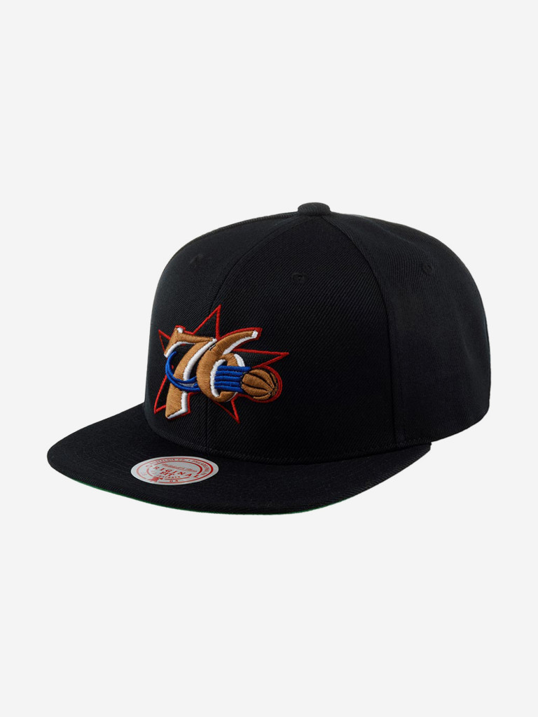 Бейсболка с прямым козырьком MITCHELL NESS HHSS3258-P76YYPPPBLCK Philadelphia 76Ers NBA (черный)