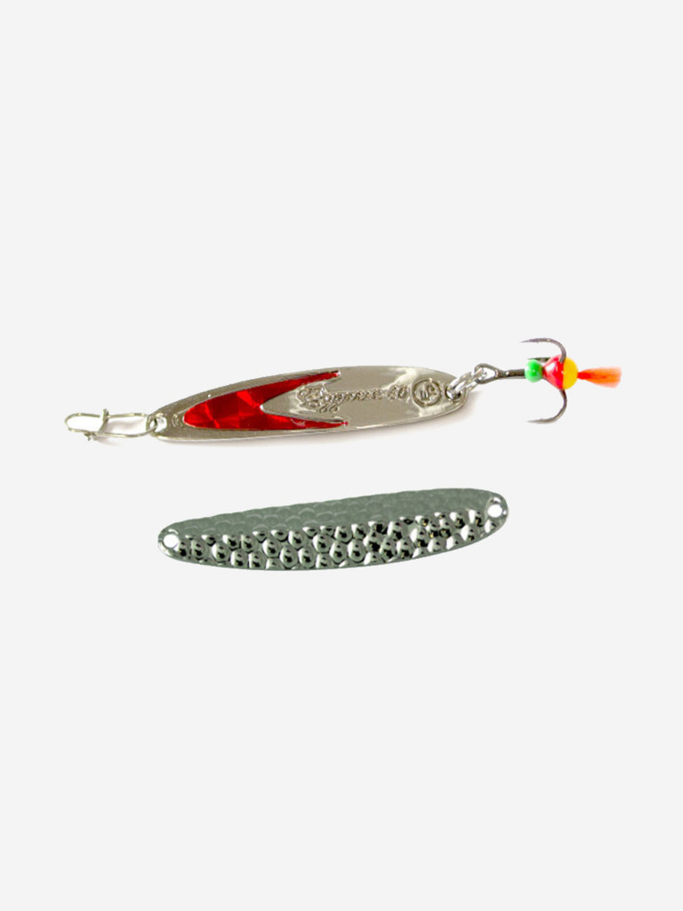 Блесна для рыбалки ECOPRO Судачья красный флекс,50мм, 6г, Sb/SRF золот.крюч. зимняя на судака, щуку, окуня, вертикальная