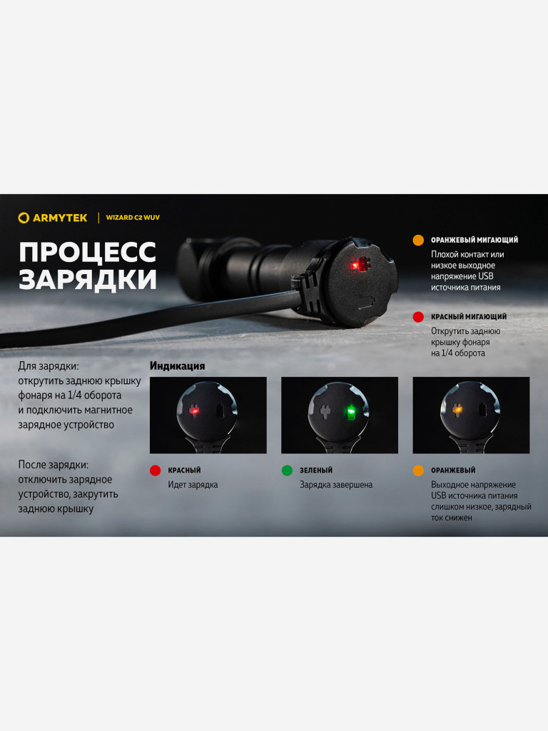 Фонарь налобный Armytek Wizard C2 MUV, холодный свет