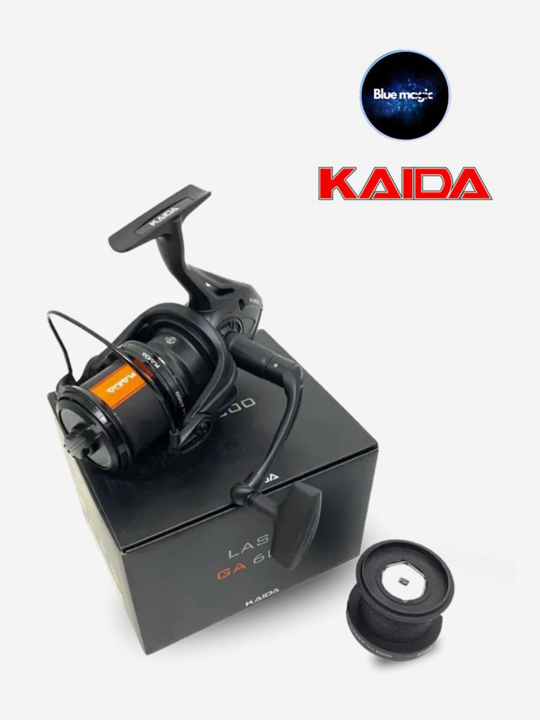 Катушка для спиннинга и удочки Kaida катушка для рыбалки карповая с передним фрикционом Kaida LASER GA6000 (7+1) подшипник, с запасной шпулей