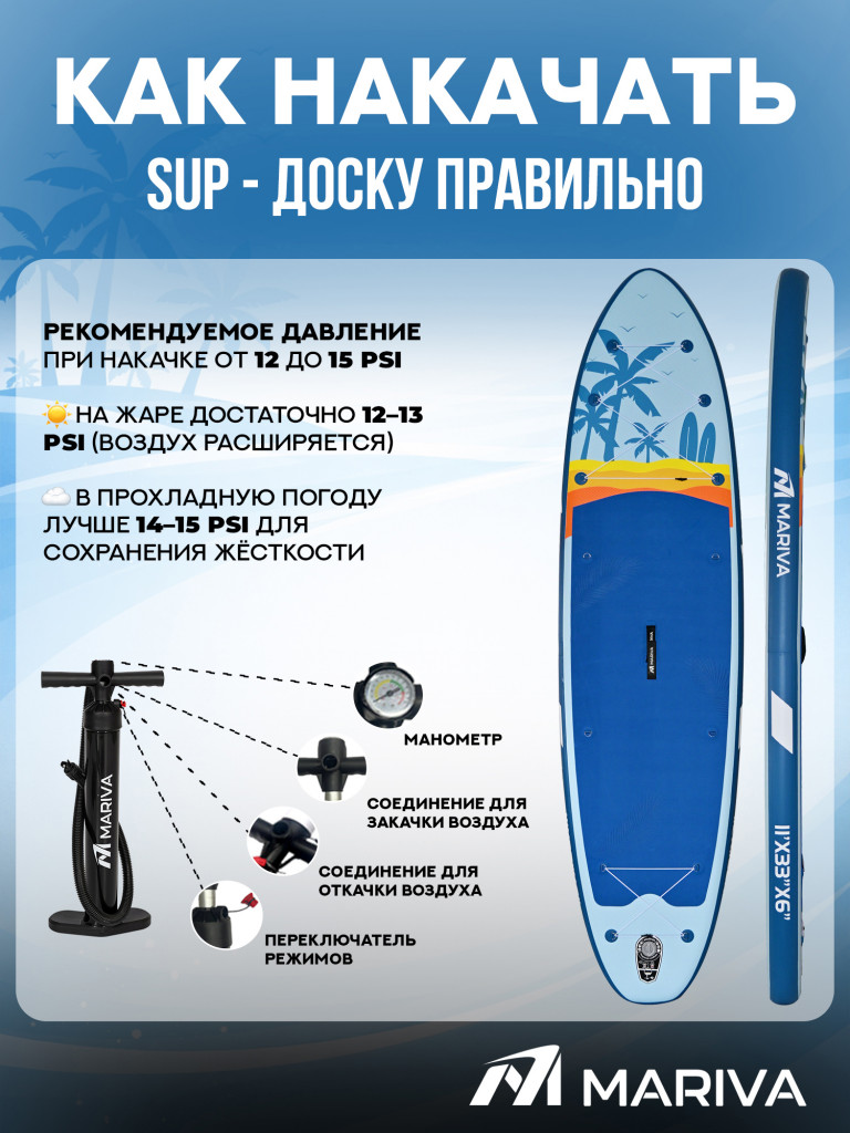 Сапборд двухслойный MARIVA Base Crystal 335 см