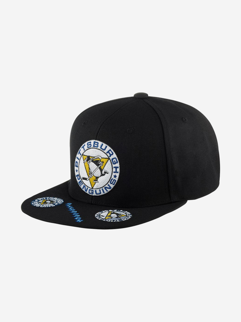 Бейсболка с прямым козырьком MITCHELL NESS 6HSSSH22089-PPEBLCK Pittsburgh Penguins NHL