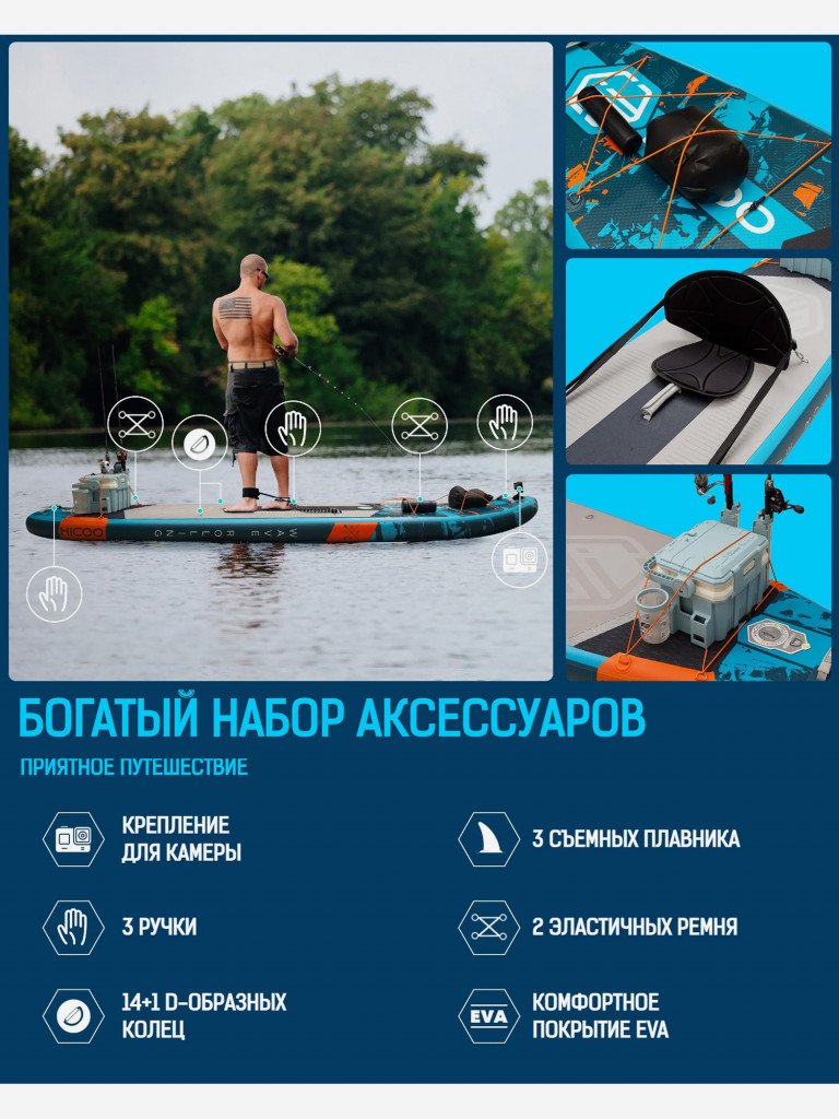 Надувная SUP-доска HICOO WAVE ROLLING STD, 11'6" 351*86*15 см сапборд