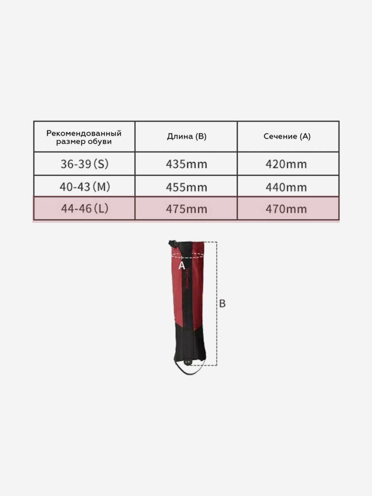 Гамаши Naturehike CNK2450DS011, красные, L