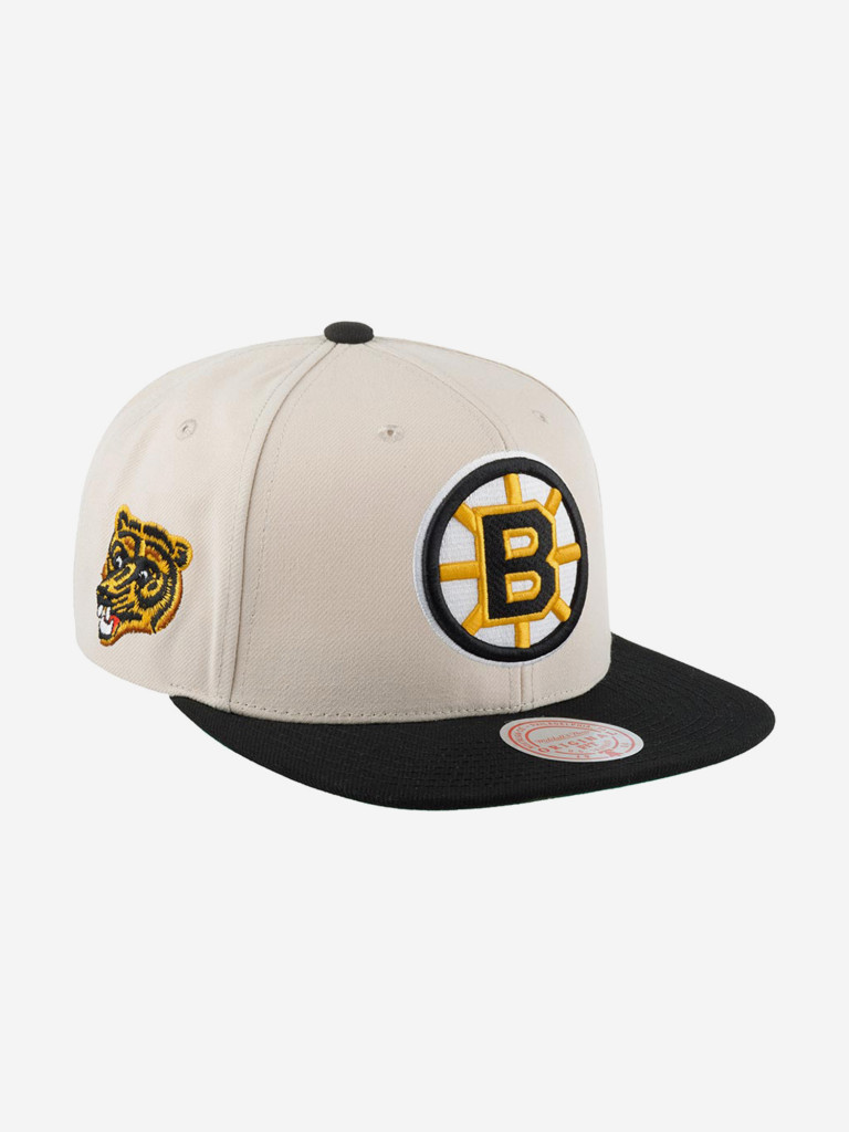 Бейсболка с прямым козырьком MITCHELL NESS 6HSSSH22085-BBNOFWH Boston Bruins NHL