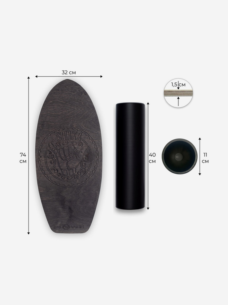 Баланс борд IndSpace ШАКА с одним роликом