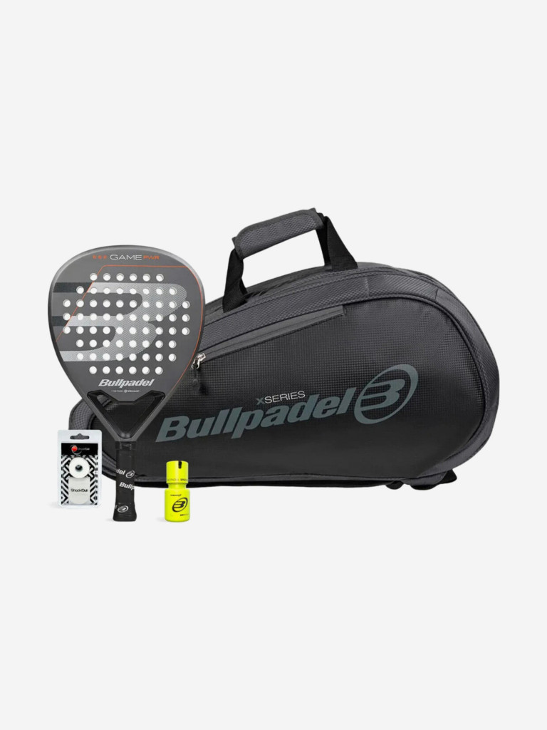 Комплект BULLPDEL GAME PWR GRAY PADELBAG AVANT 2 DRY GRIP