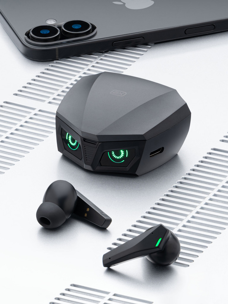 Беспроводные наушники с микрофонома AB-08, BT 5.4, Gaming, LED, 400 мАч