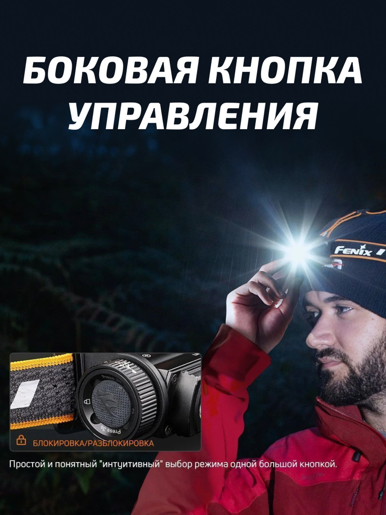 Фонарь Fenix налобный HM60R камуфляж 1200 люмен