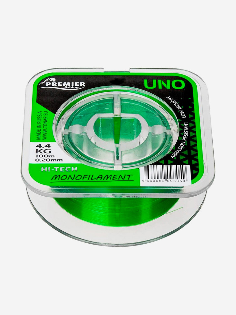 Леска для рыбалки Premier Fishing UNO Nylon 0,20мм, 100м, 4,4кг, зеленый