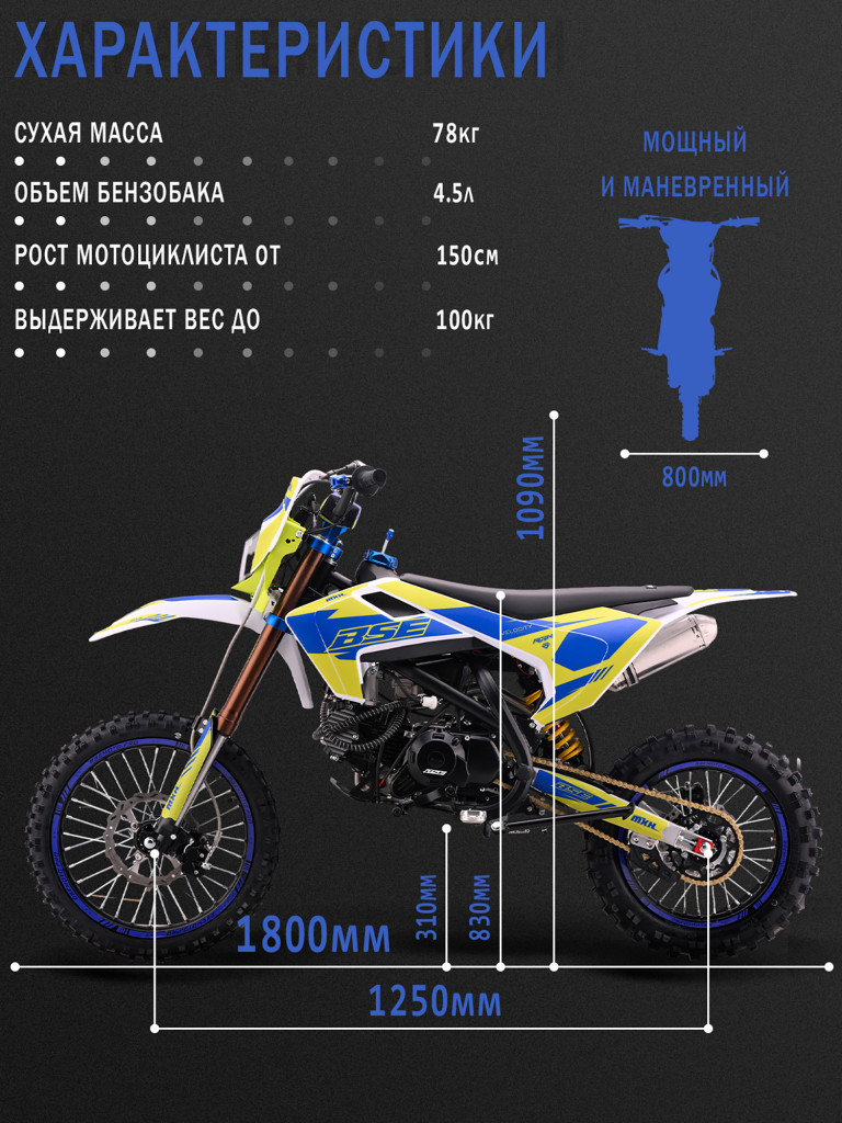 Питбайк BSE MXH 150 17/14