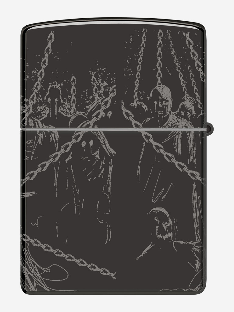 Зажигалка бензиновая ветроустойчивая Zippo Skull King High Polish Black