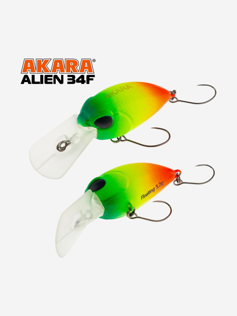 Воблер Akara Alien 34F кренк плавающий на форель 3,2гр A113