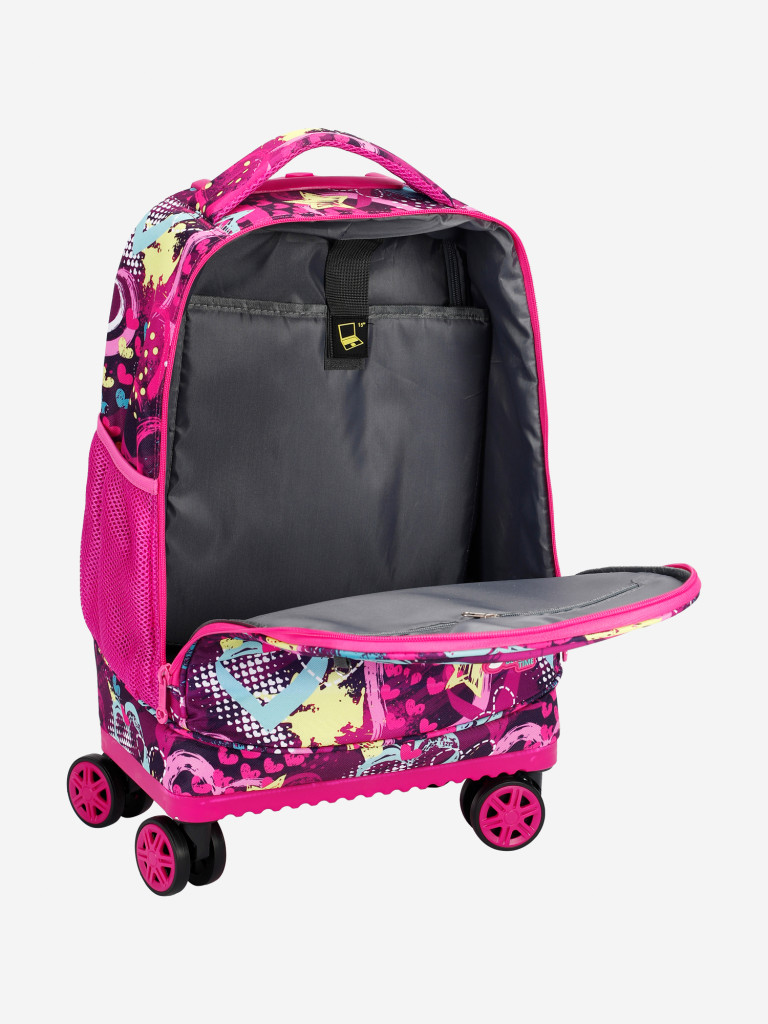 Чемодан детский BEYOND TIME D11 Сердечки на темном фоне розовый