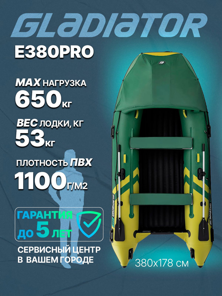 Надувная лодка GLADIATOR E380PRO