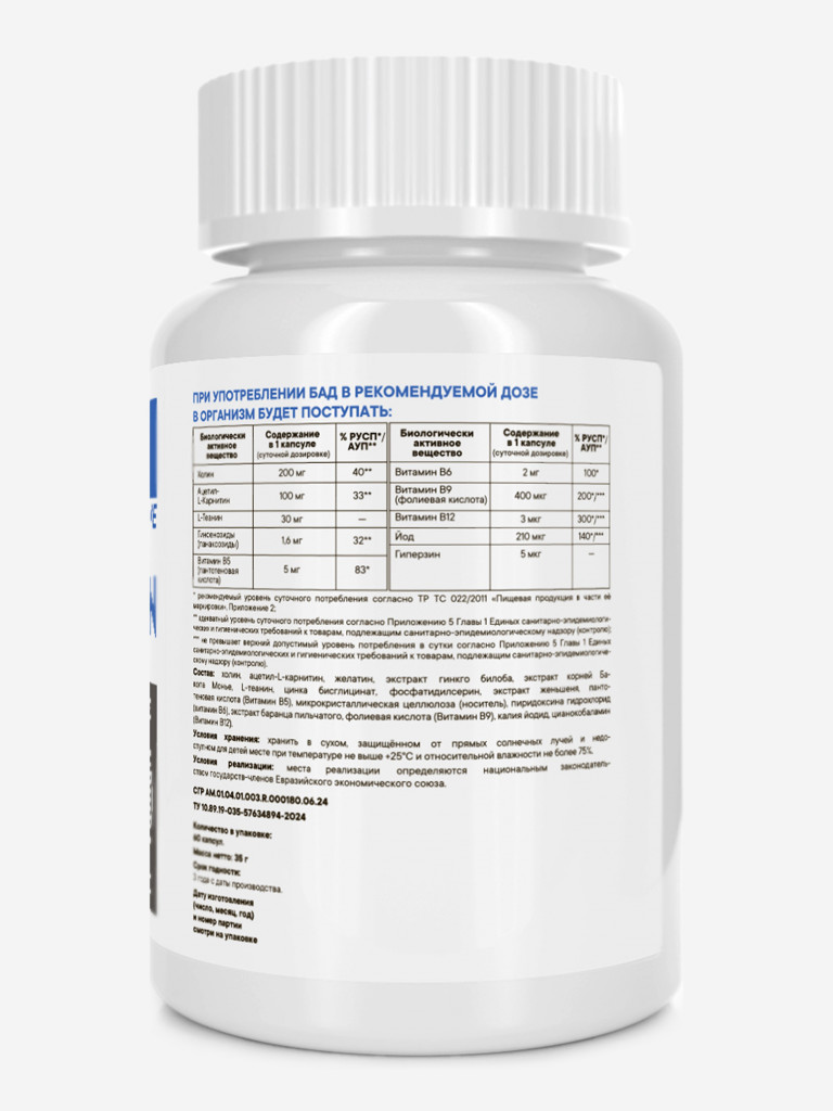 Мульти комплекс для мозга VITAMIN GARDEN ACTIVE, 60 капсул