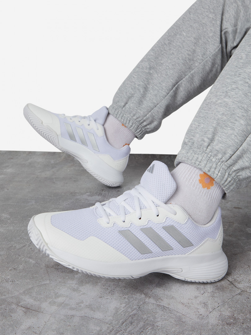 фото Кроссовки женские adidas gamecourt 2, белый