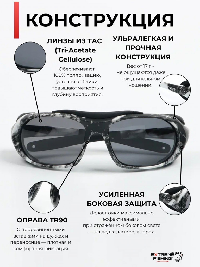 Очки поляризационные солнцезащитные Extreme Fishing Addiction ADD-516