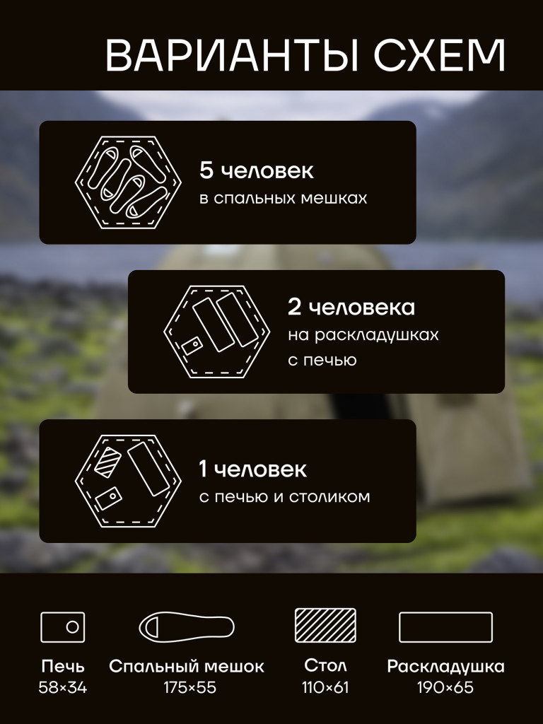 Палатка всесезонная МФП-3 Берег Хаки двухслойная