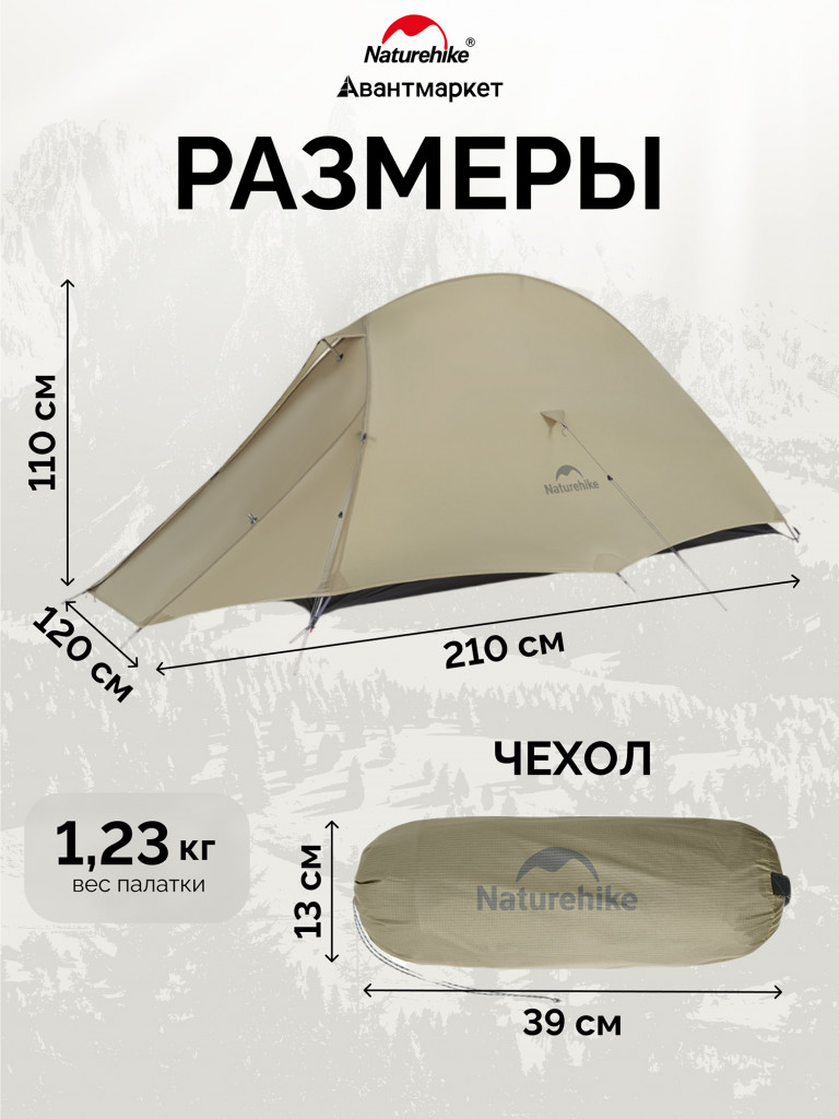 Палатка Naturehike Cloud up Pro CNK2350WS020 одноместная