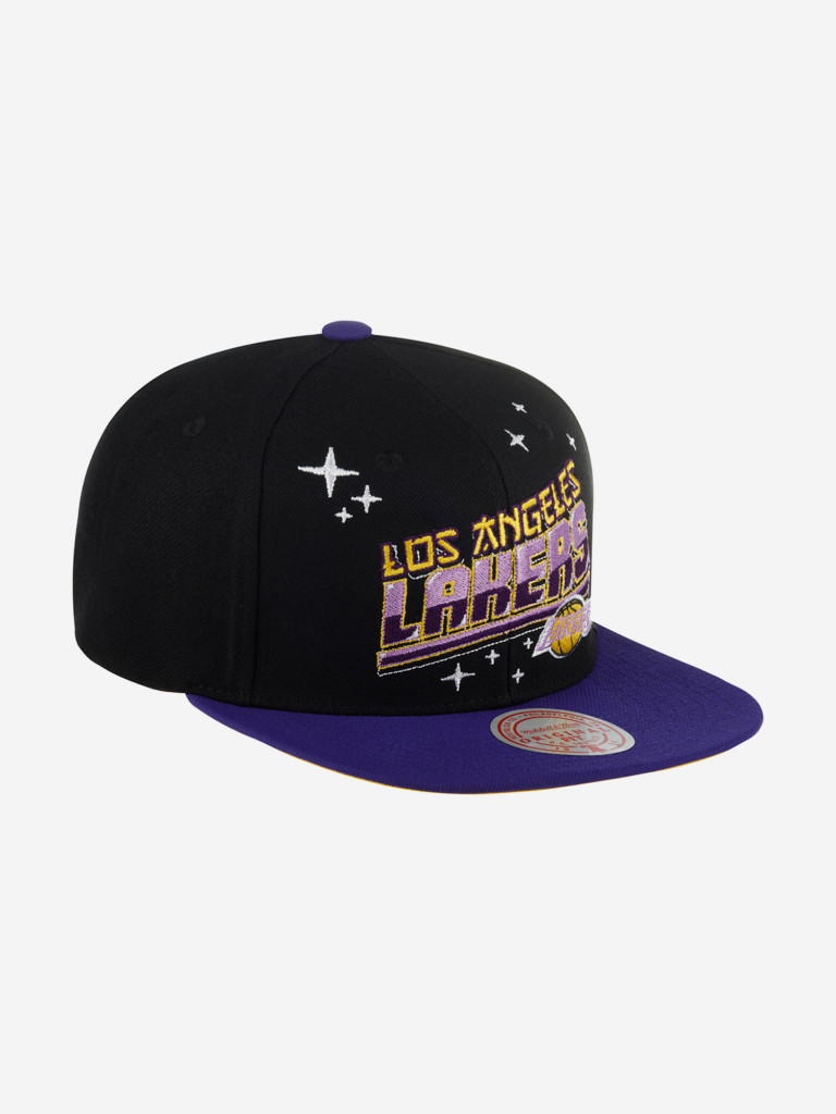 Бейсболка с прямым козырьком MITCHELL NESS HHSS5472-LALYYPPPBLCK Los Angeles Lakers NBA