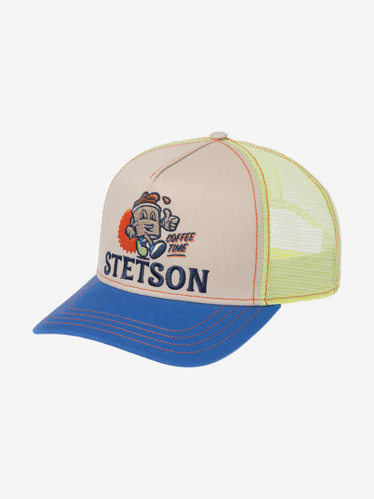 Бейсболка с сеточкой STETSON 7741179 TRUCKER CAP BARISTA COFFEE TIME