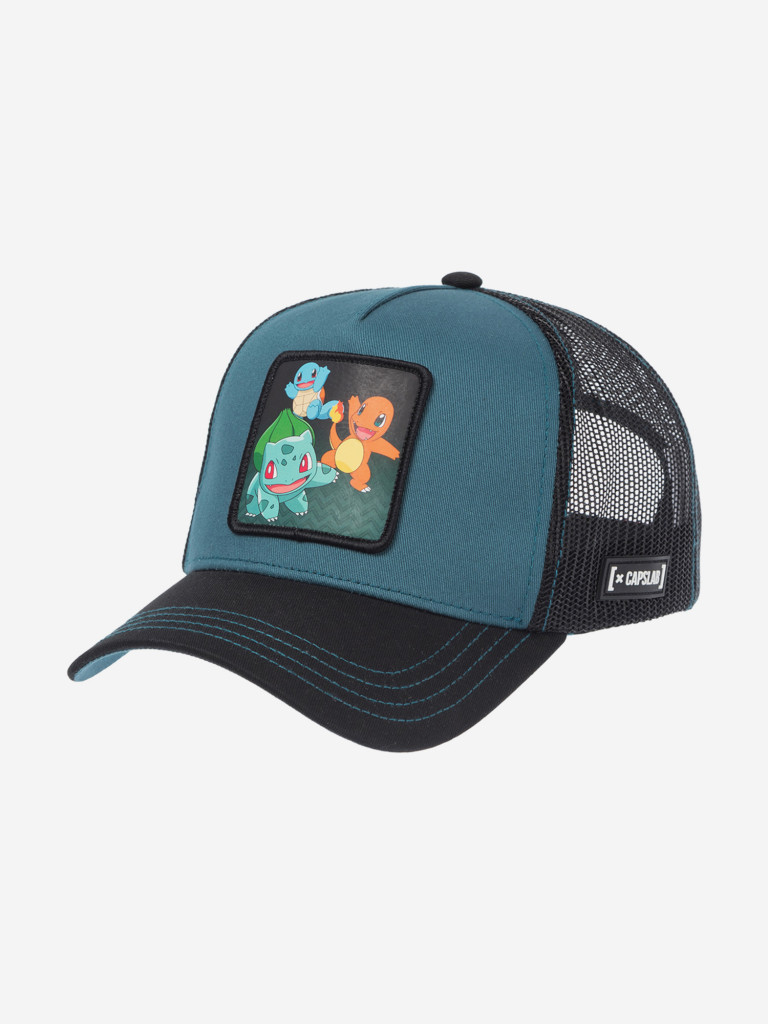 Бейсболка с сеточкой CAPSLAB CL/PKM6/1/CT/STA Pokemon Bulbasaur, Charizard and Squirtle (голубой)