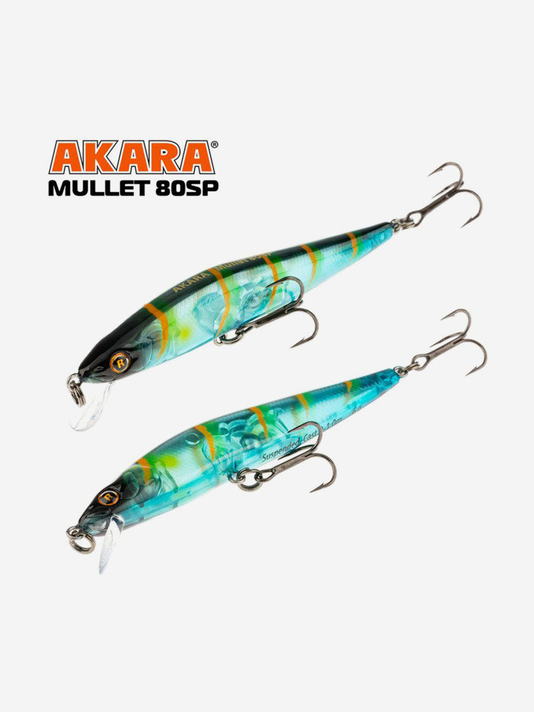 Воблер Akara Mullet 80SP минноу суспендер на щуку, судака, окуня 6гр A42