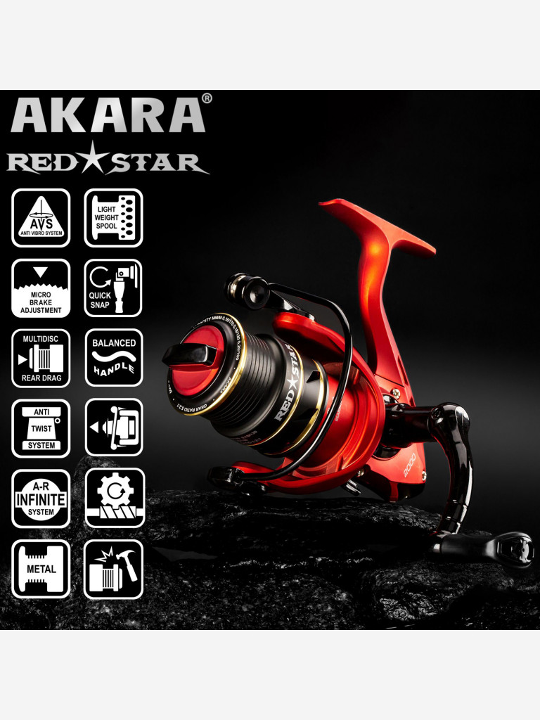 Катушка безынерционная Akara Red Star 1000 5+1bb