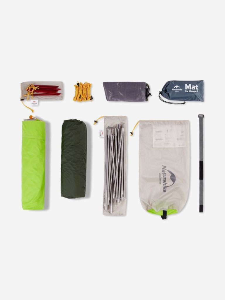 Палатка Naturehike Mongar NH17T007-M 20D двухместная сверхлегкая , серая, 6927595708071